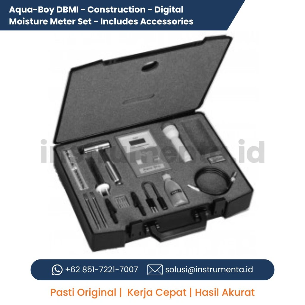 Distributor Aqua-Boy DBMI Digital Moisture Meter Set Construction Material Moisture Tester Lengkap dengan Accessories